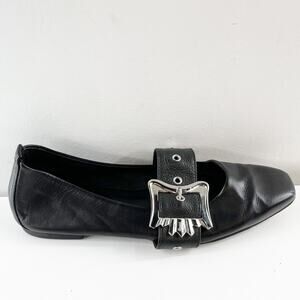 ohn Fluevog Voggettes Misty Mary Jane Ballet Flats Black Leather 7